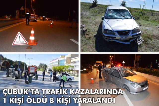 Trafik Kazalarında 1ölü, 8 Yaralı Var